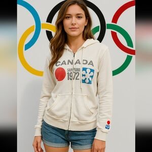 Olympic Museum Collection Team Canada 1972 Sapporo Japan Olympics White Hoodie